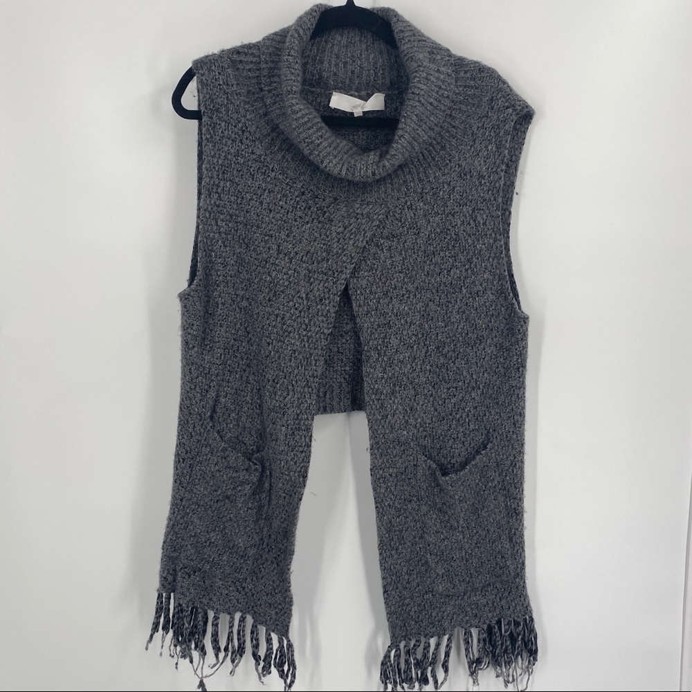Thakoon Addition Sleeveless Turtleneck Designer Gray Sweater (M)